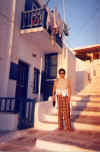 Standing on the steps of Mykonos